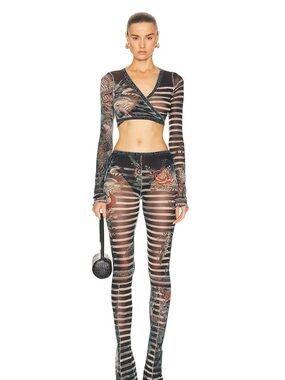 Jean Paul Gaultier Printed Mariniere Tattoo Flare Set